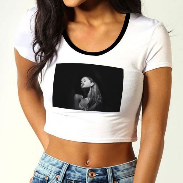 

новое лето 2019 мода женщины футболка уличная одежда хипстер урожай женщины ариана гранд футболка досуг o-sece ulzzang рубашка, White