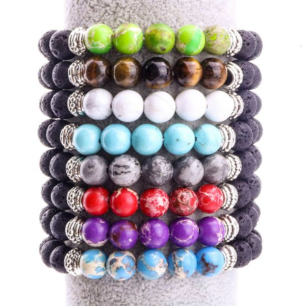 

stone volcano 8mm beads black rock lava diy essential oil diffuser bracelet for women men jewelry
