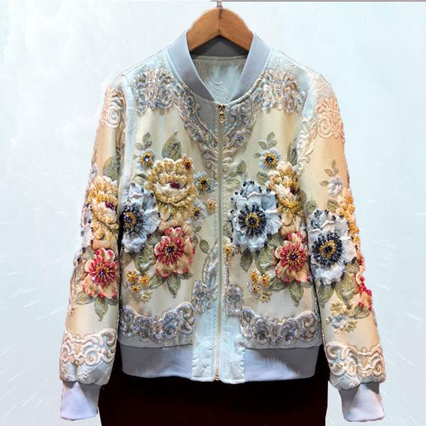 

svoryxiu designer custom made autumn winter outwear jackets women's vintage gold line jacquard beading luxury coat jackets1, Black;brown