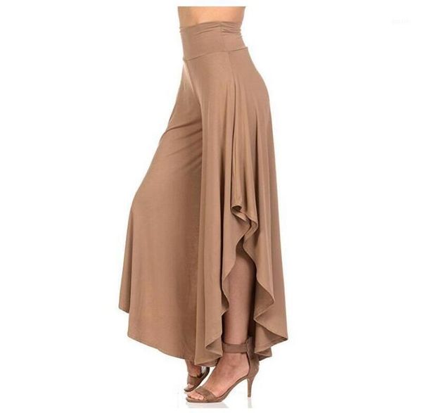 

2020 spring fashion casual loose broad leg trousers women's temperament irregular loudspeaker trousers1, Black;white