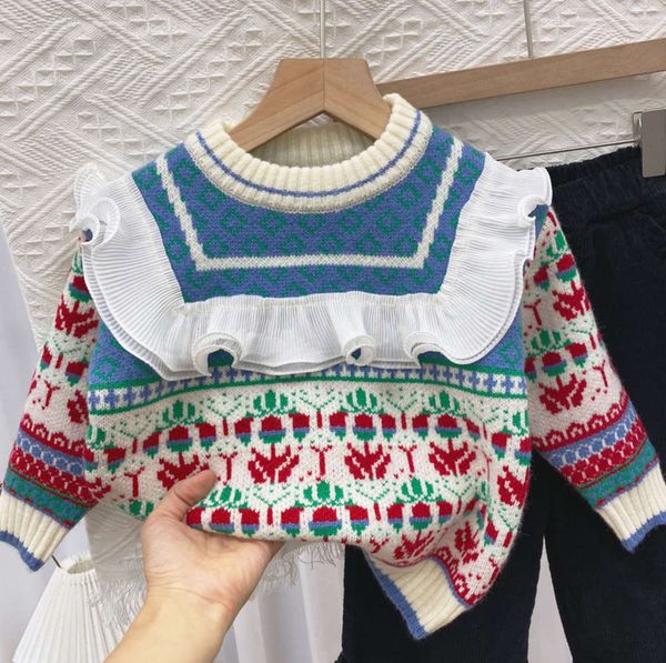 

winter 2020 autumn new pullover girls' boys' baby thickened children's sweater, Blue