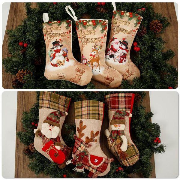 

new year christmas candy bag stockings socks xmas tree pendant ornaments decoration candy gifts santa bag pouch for kids