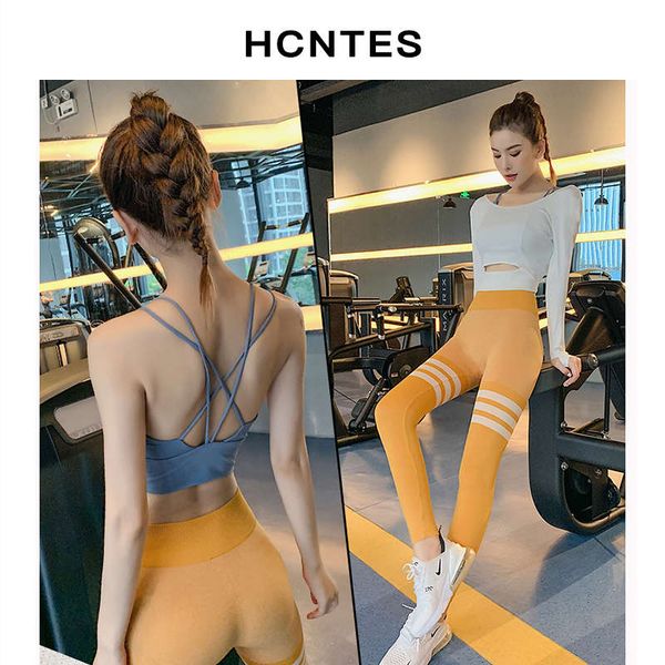 

hcntes light luxury yoga suit women 2020 new gym long sleeve back exercise two piece set, Gray