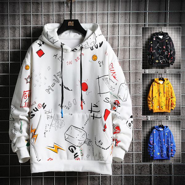 

men's hoodies & sweatshirts men fashion casual autumn harajuku hoodie clothing male hip hop sweatshirt japanese streetwear m-5xl, Black