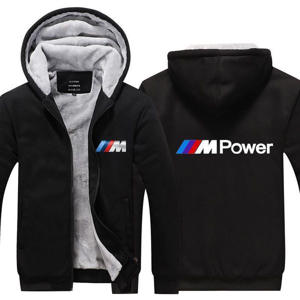 

2021 bmw m power cousssuit мужская толстая капюшона вскользь мода высокое качество мужская капюшона slim simple eartwear теплый jacke одежда, Black
