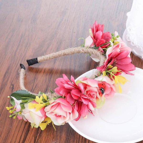 

haimeikang new spring wedding floral crown head band kids party wreath floral garlands ladybug flower crown rose f qylqpr