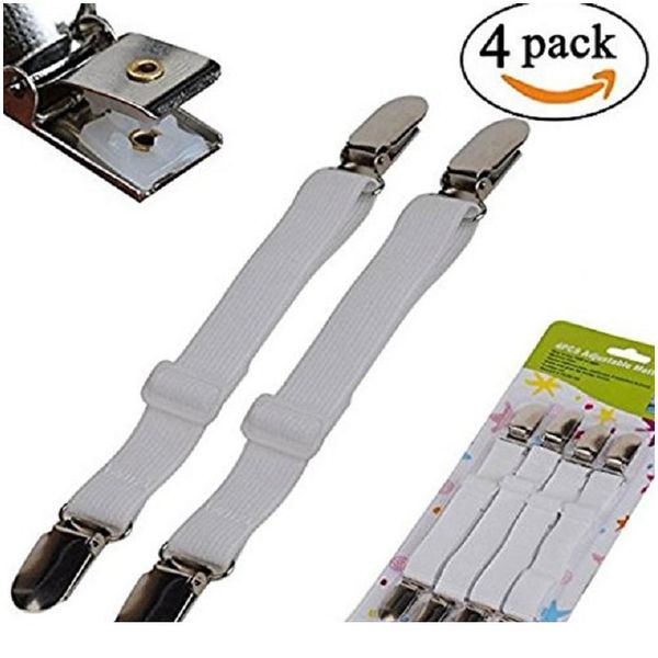 

4pcs grippers suspender cord hook loop clasps adjustable elastic mattress cover adjustable bed sheet fasteners straps h jllsme