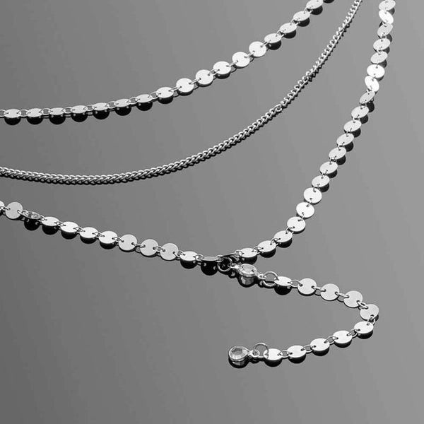 

multilayer sequins rhinestone tassel pendants chain necklace choker collar women jewelry multilayer fast shipping bbynxf, Silver