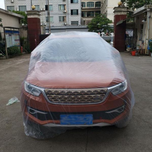 

clear car cover seamless dustproof disposable transpartent rubber band1