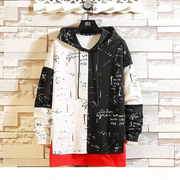 

fashion sweatshirt men hip hop long sleeve pullover hoodies sweatshirt 2020 autumn clothes, Black