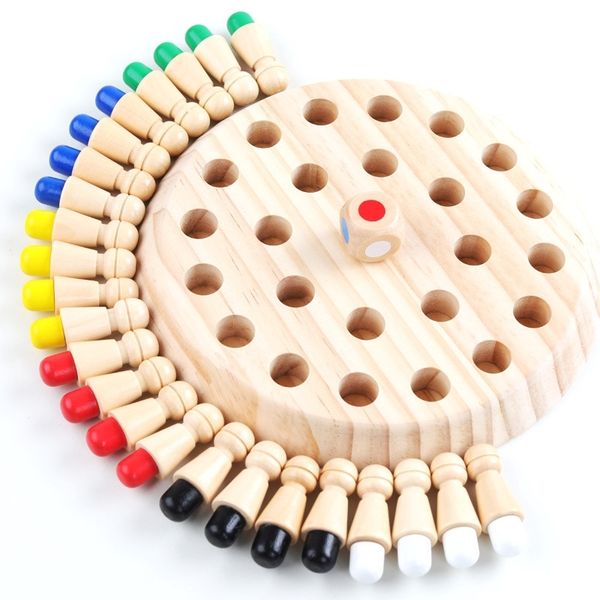 

kids party game wooden memory match stick chess game fun block board game educational color cognitive ability toy for children y200413