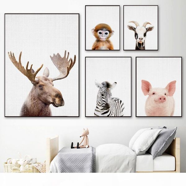 

baby животных зебра олень canvas плакат детские стены искусства печати картина nordic childern спальня декоративное изображение home decor