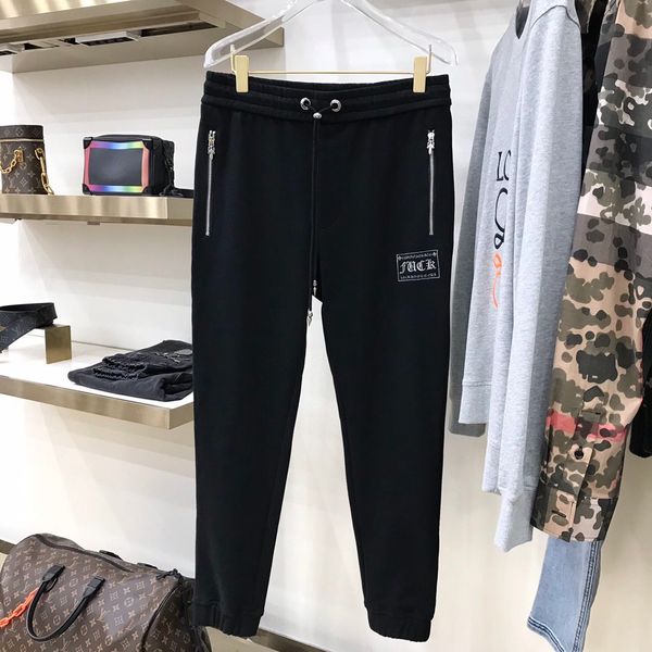 

chromehearts / crosin 20 осенью и зимняя новая принт спортивных повседневных брюк мужская прямая трубка леггинсы, Black