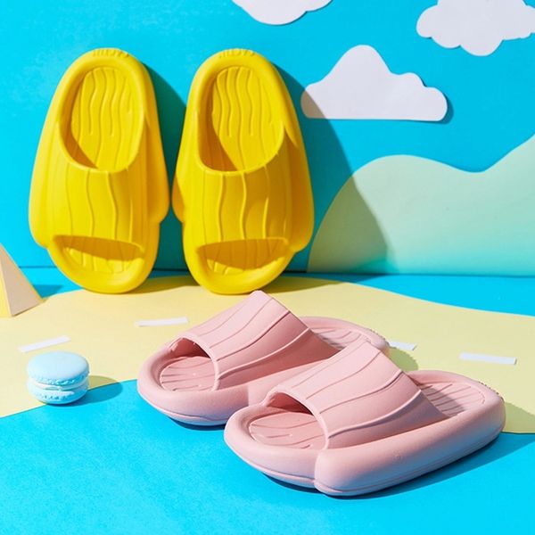 

indoor children bath slippers summer new comfortable eva kids heel slides non-slip house boys girls bedroom slippers #8n8l, Black