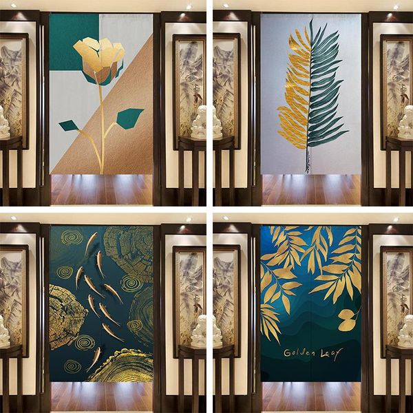 

simple luxury golden cloth door curtain bedroom kitchen living room hanging curtain partition half feng shui