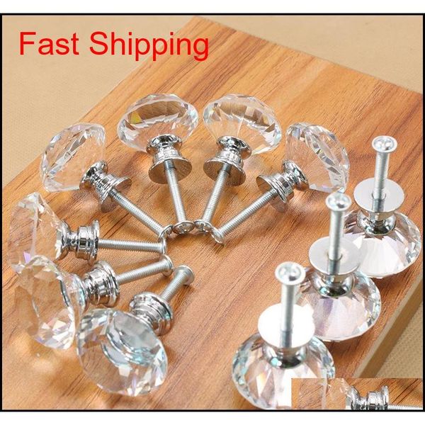 

30mm diamond crystal door knobs glass drawer knobs kitchen cabinet furniture handle knob scre qylxpp sports2010