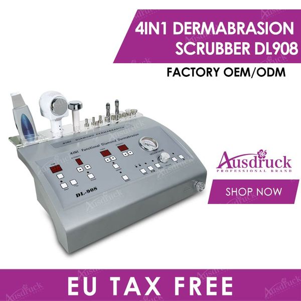 Pro 4in1 MICRODERMABRASIONﾠDiamond Dermobrasion UltrasonicﾠSkin Scrubber Hot Cold Hammer DETERGENTE VISO Beauty Machine
