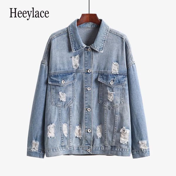

women's jackets plus size 2021 autumn harajuk loose denim jacket women appliques jeans coat casual overysized 5xl within 200kg, Black;brown