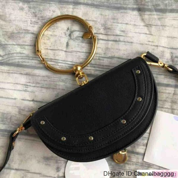 

bag luxury handbags famous brands semicircle handbag women bags cowhide genuine leather iron ring shoulder 123666