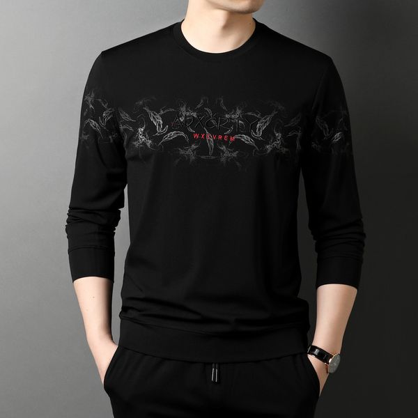 

autumn 2020 new products versatile casual korean round neck sweater fashion youth long sleeve t-shirt men's wear, Gray