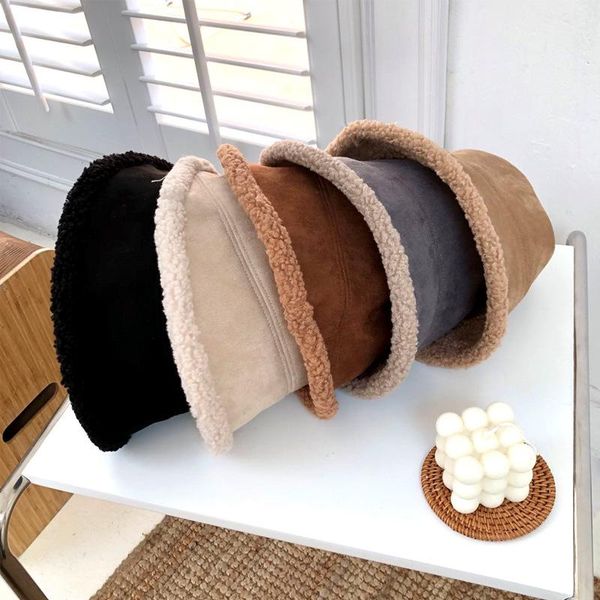 

wide brim hats thick wool winter bucket hat women men panama for man fisherman outdoor sports hip hop cap street mz36, Blue;gray