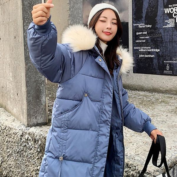 

warm winter jackets women fashion cotton padded parkas casual hooded long coat thicken zipper slim fit plus size long parka#g301, Black