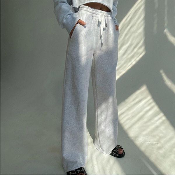 

women's pants female sports pants for women trousers high waist sweatpants baggy trousers all-match loose-fitting wide-leg pants, Black;white