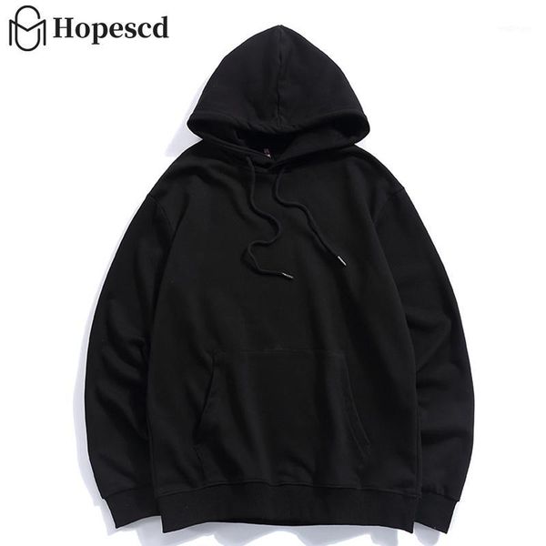 

2020 new spring autumn warm fleece hoodies men sweatshirtssolid white color hip hop streetwear hoody man's clothing1, Black