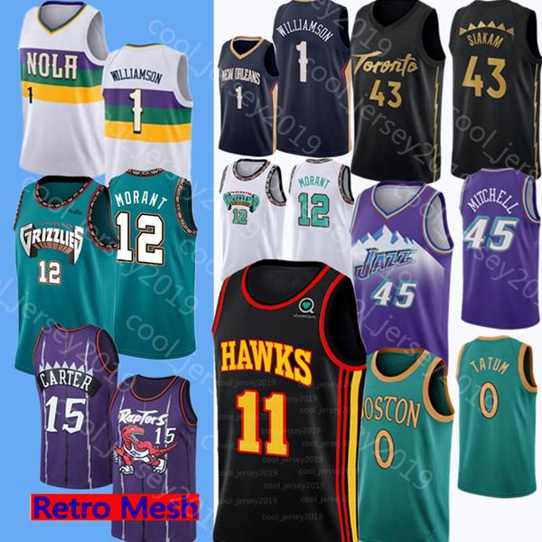 

11 молодые ncaa zion 1 williamson трикотажные изделия 12 ja morant донован ncaa mitchell pascal 43 siakam 0 jayson tatum vince 15 carter дже, Black;red