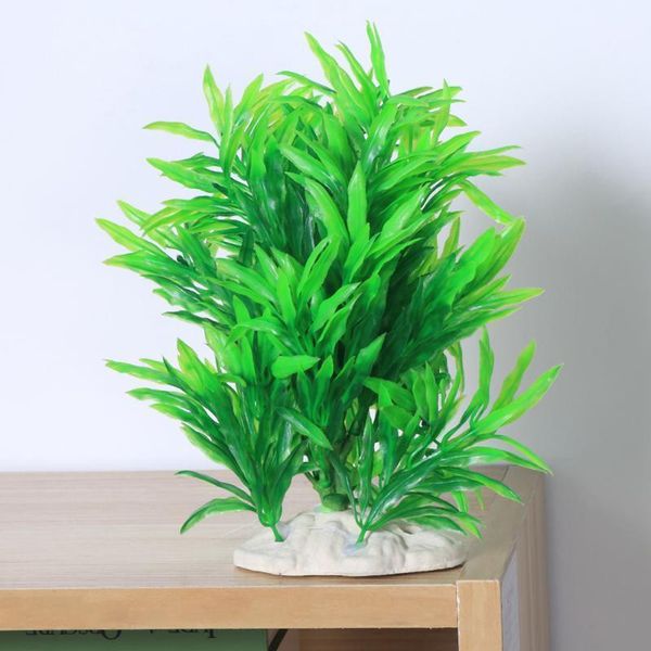 

decorative flowers & wreaths artificial water aquarium green grass long leaf plant landscape decor1