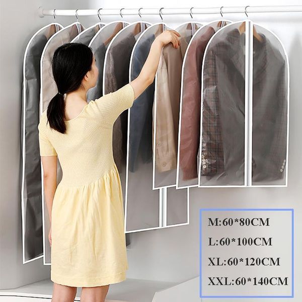 

dustproof cloth cover bags transparent wardrobe storage bags cover clothes protector garment suit coat dust home organizer1