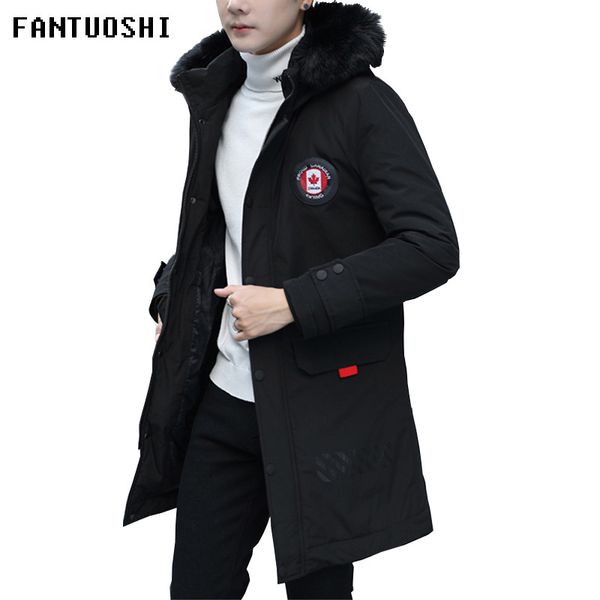 

men fashion parkas winter male warm thick parka coats long men's casual jacket hooded parkas black plus size 4xl c1201, Black;brown