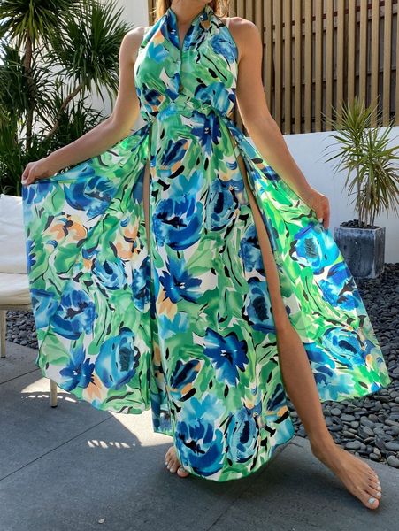 

allover print split thigh cover up y3wm#, White;black