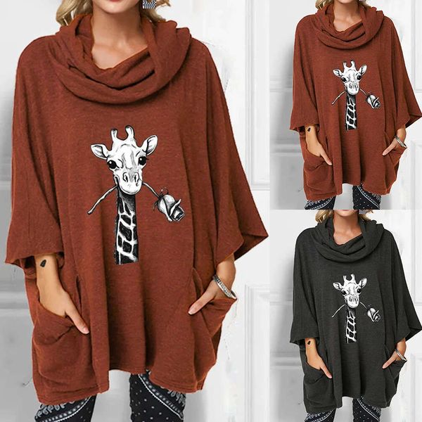 

weiyi 2021 autumn new cartoon hooded sleeve t-shirt loose large women's top, White