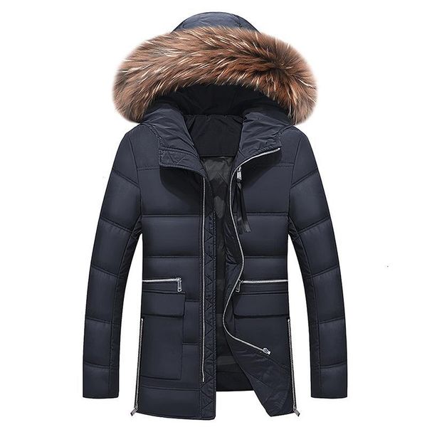 

2019 new winter jacket men big real fur collar hooded duck down jacket thick down jacket men warm coat 2xl 3xl 027 t190914, Black