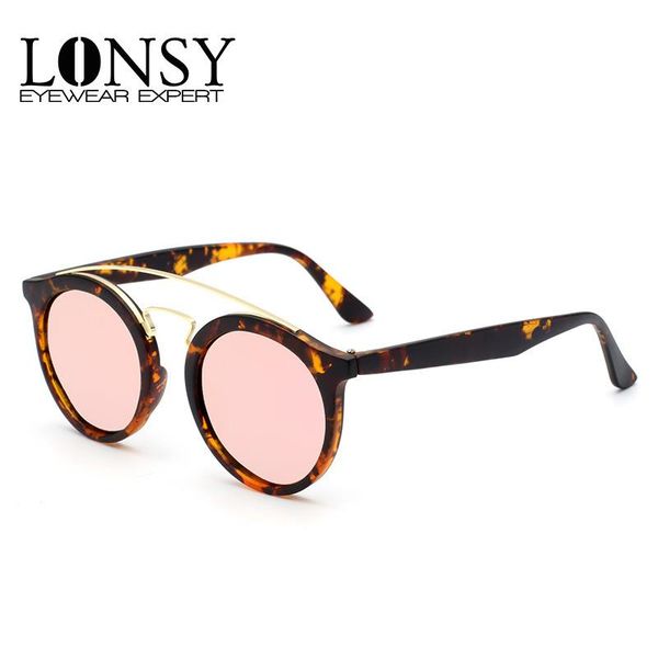 

sunglasses lonsy 2021 retro round polarized women fashion brand designer luxury sun glasses for men feminino, White;black