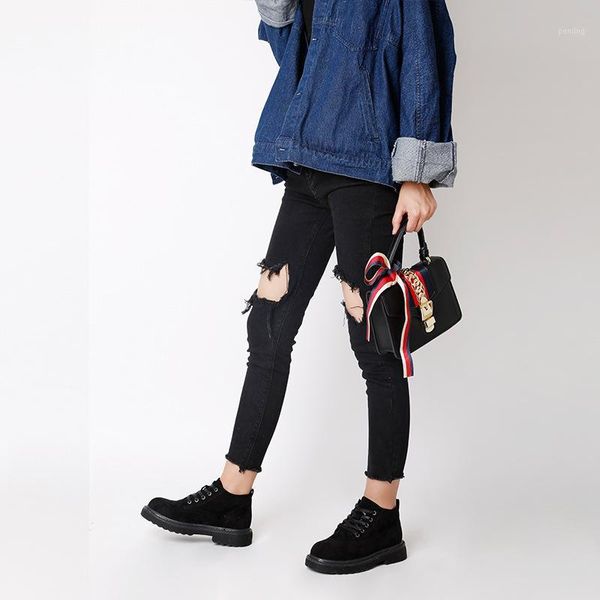 

handmade ankle boots for women boots autumn winter fashion lady pig suede shoes woman1, Black