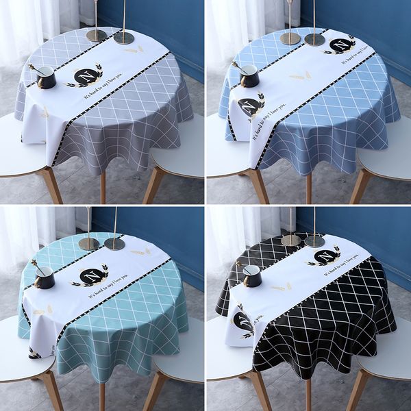 

small waterproof oil proof non washable pvc round cloth household nordic table pad ins style simple and modern