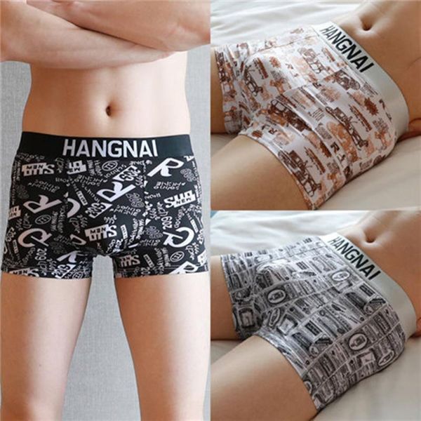

3pcs/lot teen boys men underpantsshorts panties ice silk male soft underwear breathable large size knickers convex pouch, Black;white