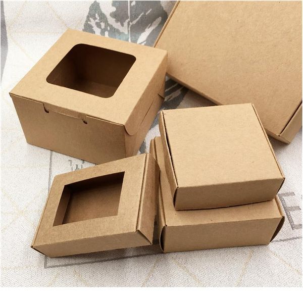 

24pcs/lot 24 sizes big and small kraft cardboard packing gift box handmade soap candy for wedding decorations eve wmthqq