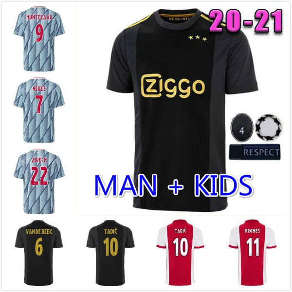 

ajax 20 21 fc groningen футбольные трикотажные изделия третья 50-летие robben 2020 2021 huntelaar neres van de beek tadic мужчины дети футбо, Black;yellow