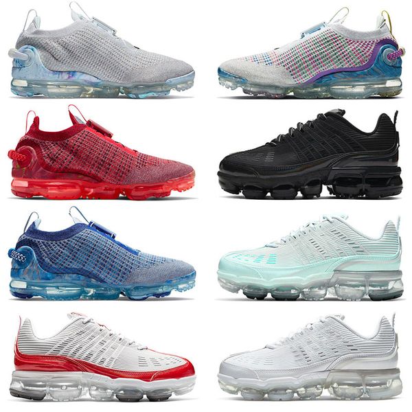 

2020 stone blue fly knit trainers 360 running shoe for men women triple white all black light aqua team red womens sneakers