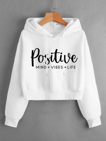 

letter graphic drop shoulder drawstring thermal hoodie 04av#, White;black