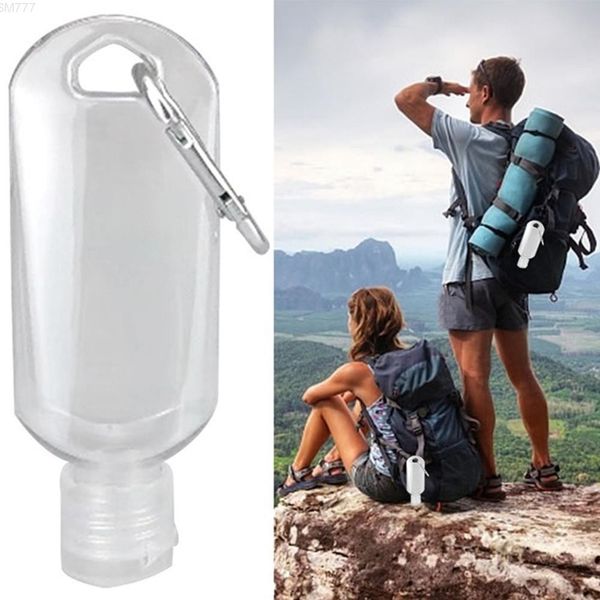 

travel plastic clear keychain leakproof refillable empty bottles portable squeeze containers flip cap with hook dhd1554