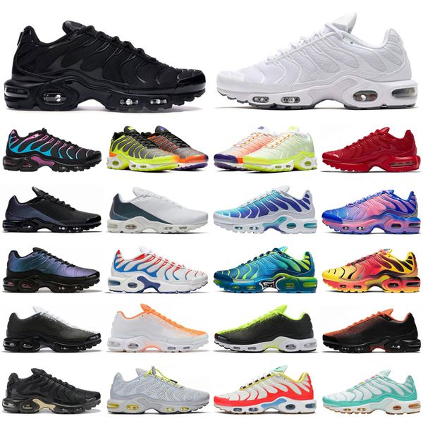

new arrival tn plus se men women running shoes triple black white athletics outdoor mens womens trainers sports sneakers runners size 36-45