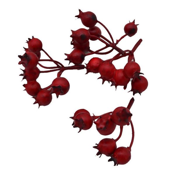 

5/6/10/12/20/24/30/40/50/250pcs red artificial flower stamen berries bundle diy christmas cherry wedding wreaths decor jllasr