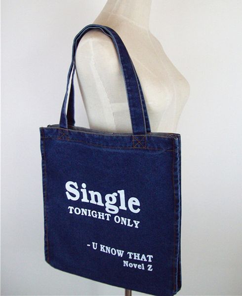 

new denim handbags shoulder women's canvas larght shopping bag