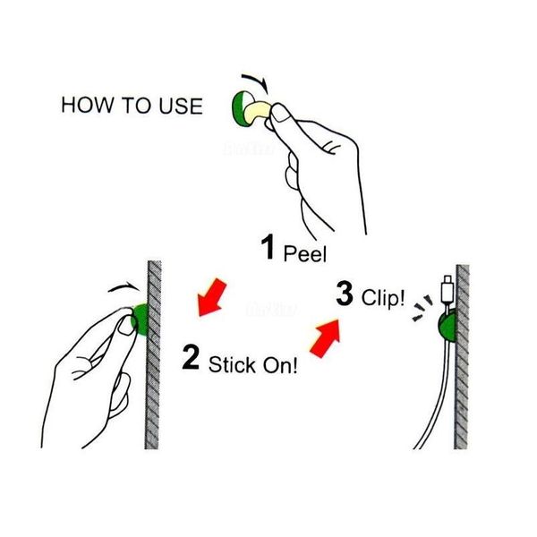 

1pcs adhesive cable clips wire holder computer line cable winder desk tidy cable organizer line fixation clamp neat qylzih