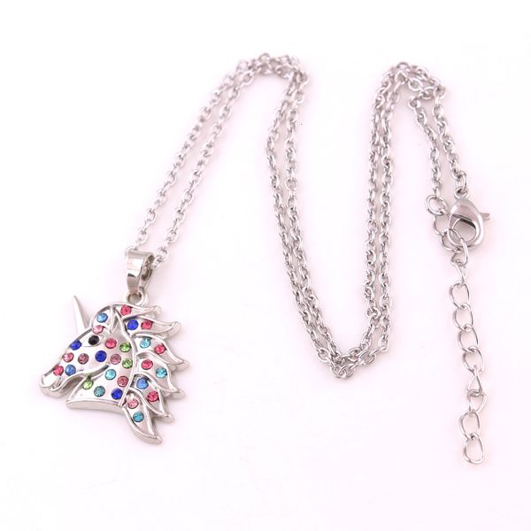 

shiny l29 antique necklace unicorn horse head pendant charm jewelry women girls birthday gift