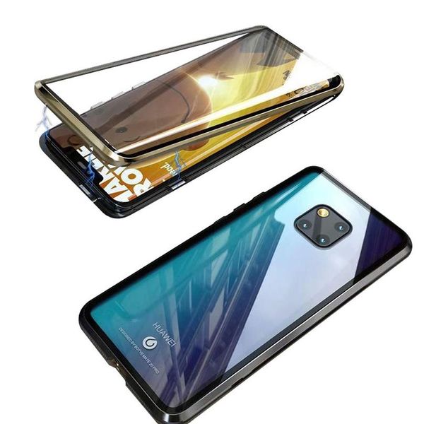 

double sided magnetic case for huawei p40 pro p30 pro 20 lite 360 full protect strong magnetic transparent tempered gla jllvwu
